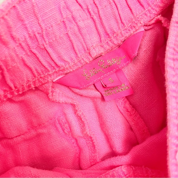 *CLEARANCE* Lilly Pulitzer SM Pink Linen Shorts - Picture 3 of 4